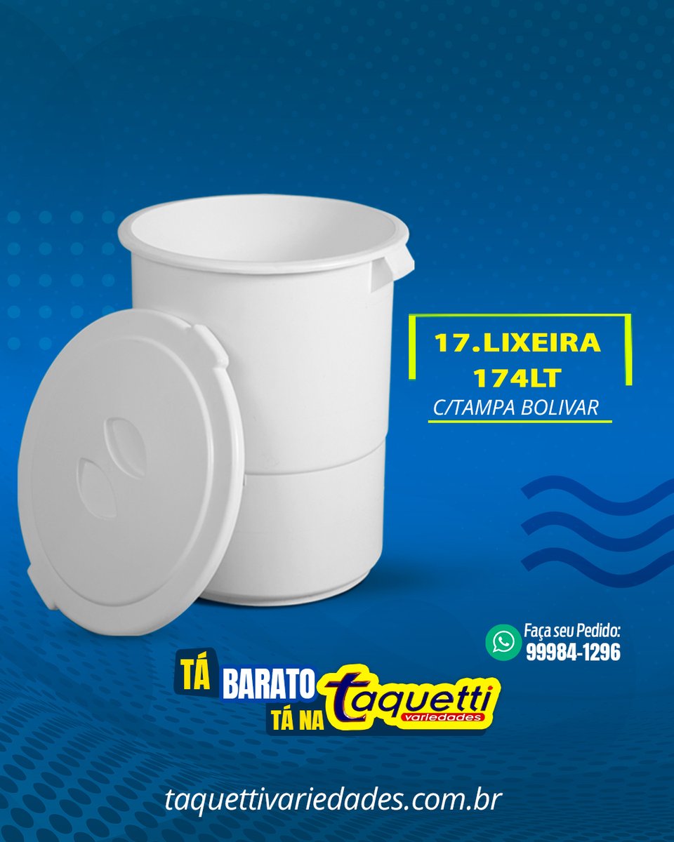 TaquettiVaried1's tweet photo. LIXEIRA 174LT C/TAMPA BOLIVAR
.
.
Tá barato, tá na Taquetti 😉
🔀📱27 99984-1296 - 3264-7500
🔀 https://t.co/vf3BikgXzP
📌 Rua Monsenhor Pedrinha, 1315 Centro.
.
#Casa #variedades #ferramentas #varejo #lazer #construção #Linhares #Sooretama #RioBananal #Taquetti https://t.co/pEdNTn5r4y