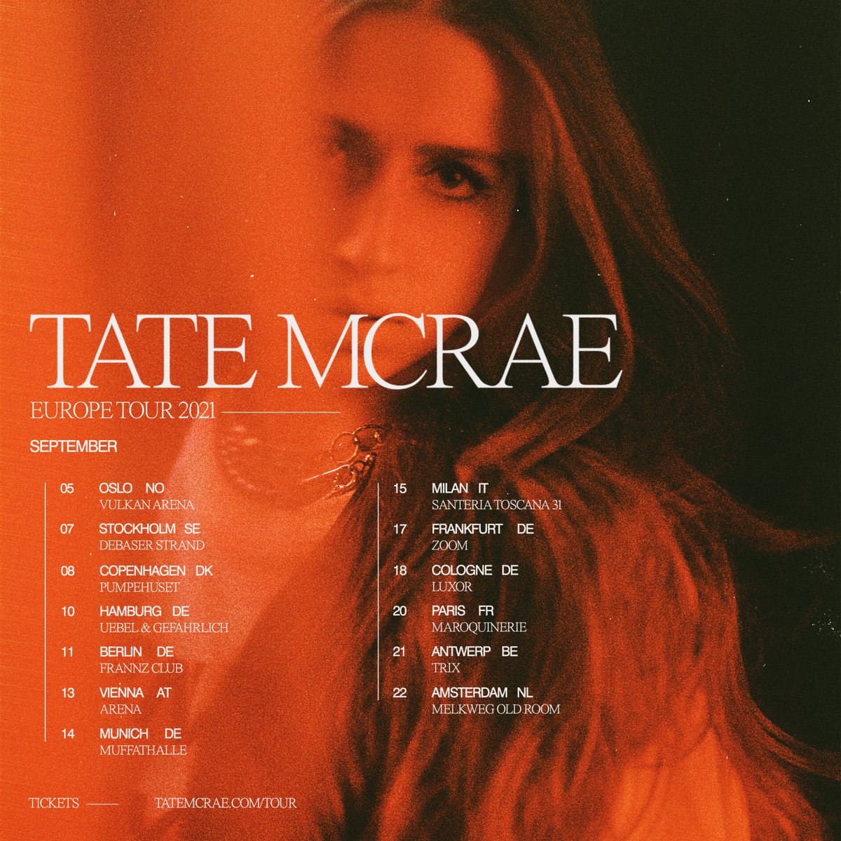 tate mcrae tour song list