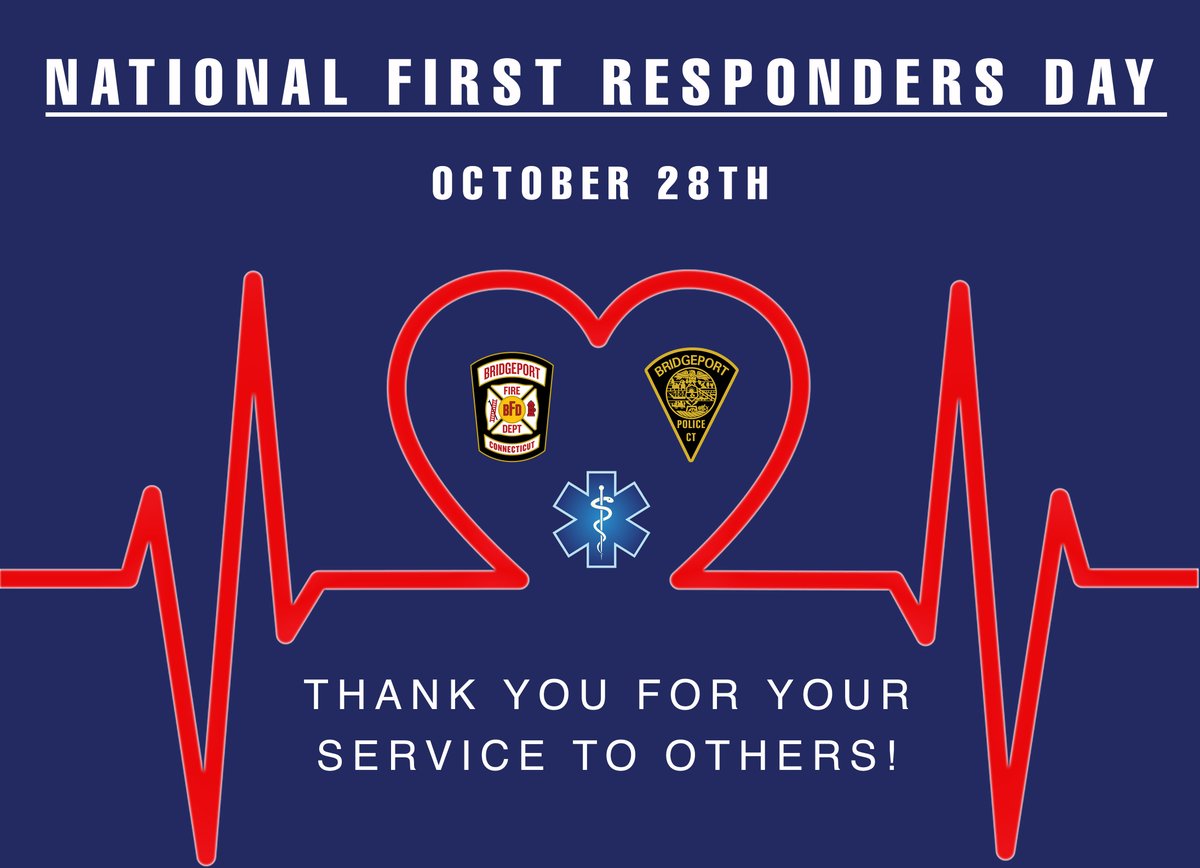 joeganim's tweet photo. Today, 10/28 is #FirstRespondersDay.
Thank you to all the first responders who dedicate their lives to helping us!
#BridgeportPD #BPTFire #Bridgeport #Heroes https://t.co/e9fMkOlPDg
