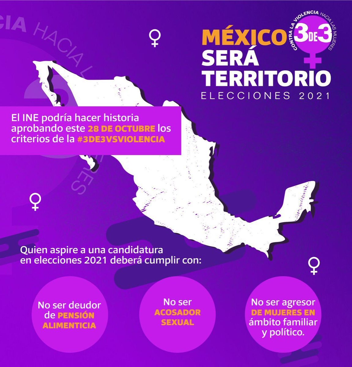 LasConstiMX's tweet photo. Estamos atentas de q los partidos políticos y sus dirigentes se pronuncien:
1️⃣A favor de la #3de3VsViolencia 
2️⃣Adoptar los internamente los lineamientos 
3️⃣No impugnar la resolución 
#INE3de3Va @markocortes @Jesus_ZambranoG 
@mario_delgado
@markocortes @alitomorenoc
@ClementeCH https://t.co/sXSMBCH5qP