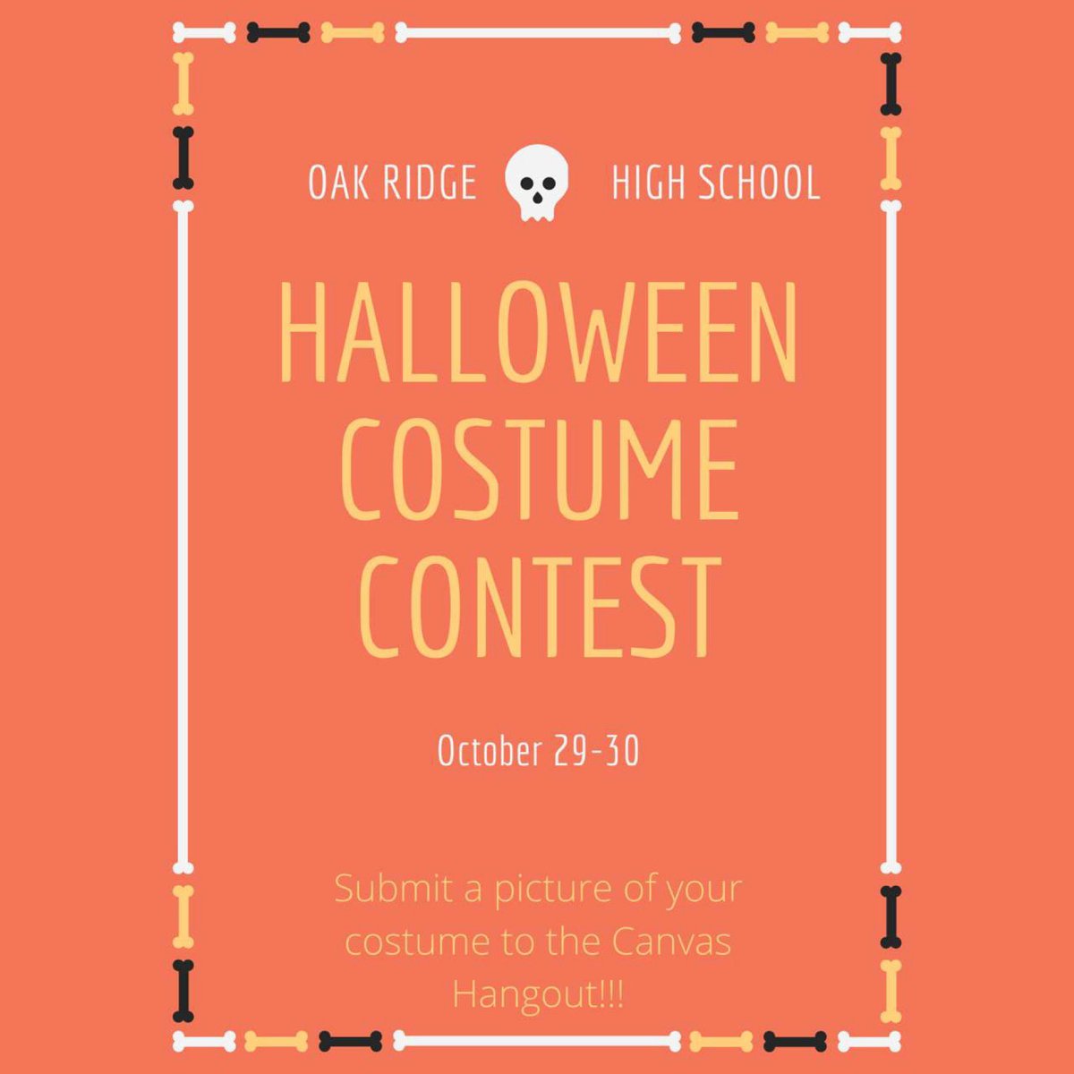 Hey Wildcats, dress up for Halloween Thursday and Friday!!! Make sure to be in dress code and submit your pictures to the Canvas Hangout🎃👻