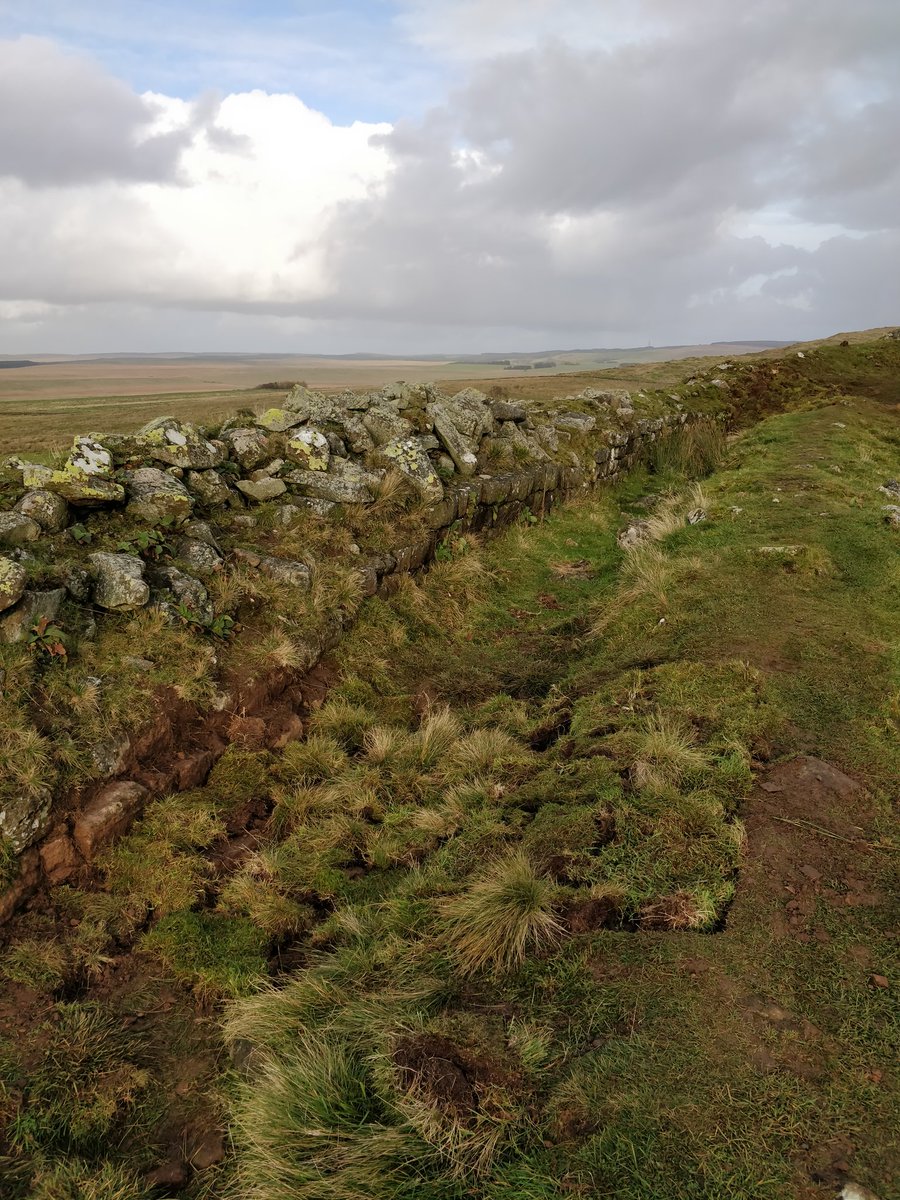 The trenches are a little lumpy now, but in a few months when the turf as filled in, you won't even know that we had been there! – bei  Walltown Crags - Hadrian's Wall