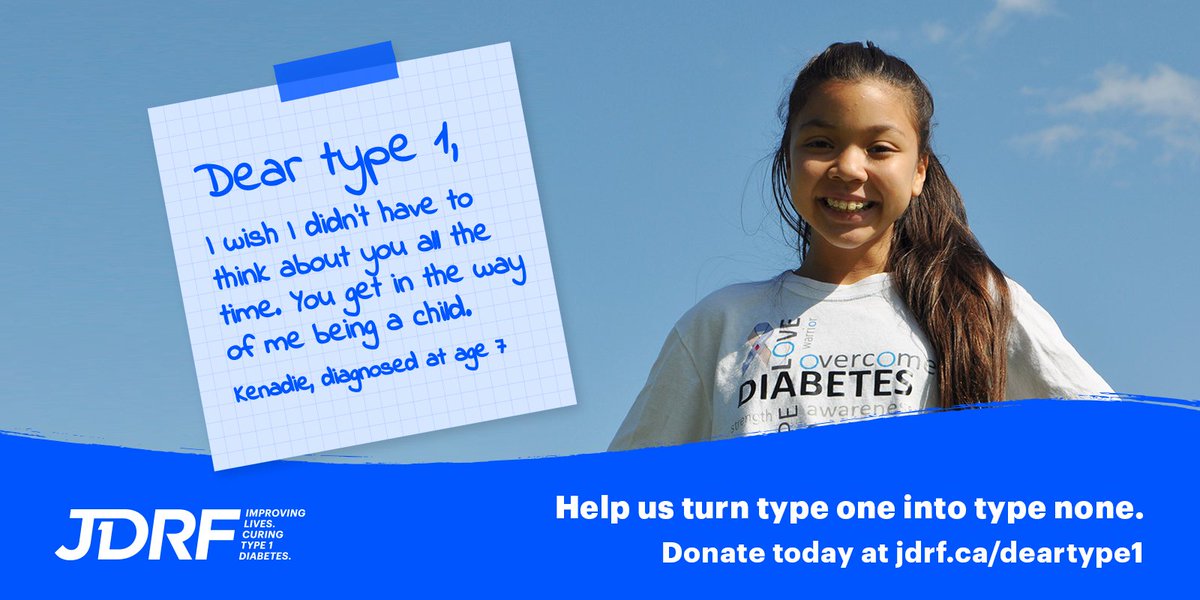BT1D_CA's tweet photo. Two days until National Diabetes Awareness Month (NDAM) begins!
Share your story by writing a letter to the often misunderstood disease, tag @JDRF_Canada and use the hashtag #DearType1 or submit it to us at https://t.co/9v30YI5647. https://t.co/8ZBZhDd5es