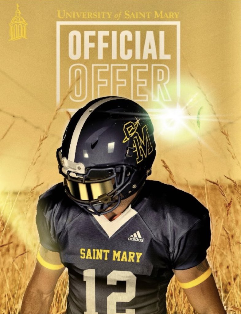 Beyond blessed and grateful to have received an offer from the University Of Saint Mary!!!🔵🟡 #SpireNation <a href="/Spire_Football/">Spire Football</a> <a href="/QBcoachsnyder/">QBcoachsnyder</a> <a href="/EHSCoachLopez/">Julio Lopez</a> <a href="/CoachPedregon/">Gabriel Pedregon</a> <a href="/Iglesias_915/">Joseph Iglesias</a> <a href="/TopViewFit/">Top View Fitness</a> @CoachVegaRR