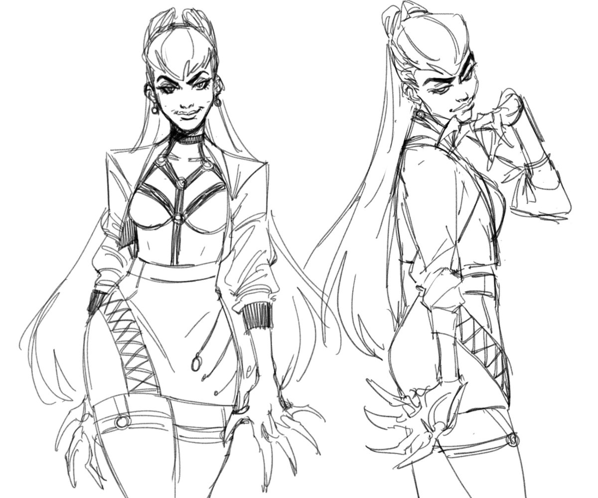 quick sketches of miss evelynn to get the energy out of my system but im stillll oooooof 