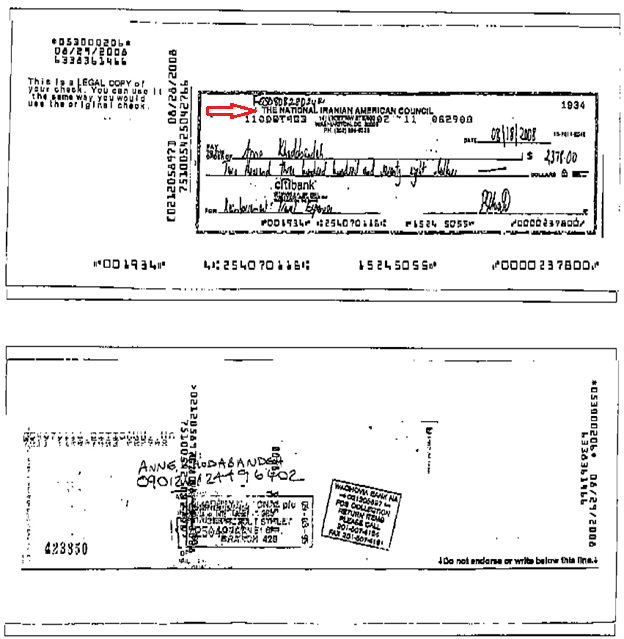 31)Damning evidence: Airfare provided by NIAC for two Iran intel agents, Massoud Khodabandeh & his wife Ann Singleton, to come to the US in 2008.Library of Congress issued a Pentagon-requested report describing the two as recruited by Iran's intel (MOIS) in the 1990s.