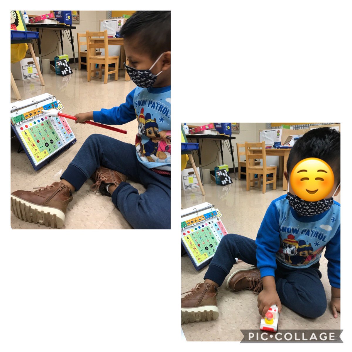 Fun session using visual supports to play with cars and trucks. “Race car go fast!” CHSTRONG CHPROUD