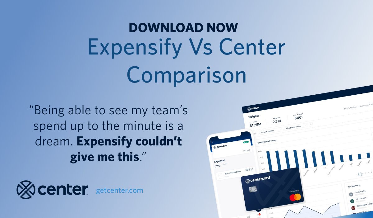 Center® (@centerspendops) on Twitter photo Center's real-time expensing gives you the visibility, flexibility, and responsive customer support your organization needs, all at a price point you'll love.
#expensemanagement
#financeleaders
#financetransformation
#financeautomation
#financeleaders
 bit.ly/35ArUdC Center's real-time expensing gives you the visibility, flexibility, and responsive customer support your organization needs, all at a price point you'll love.
#expensemanagement
#financeleaders
#financetransformation
#financeautomation
#financeleaders
 bit.ly/35ArUdC