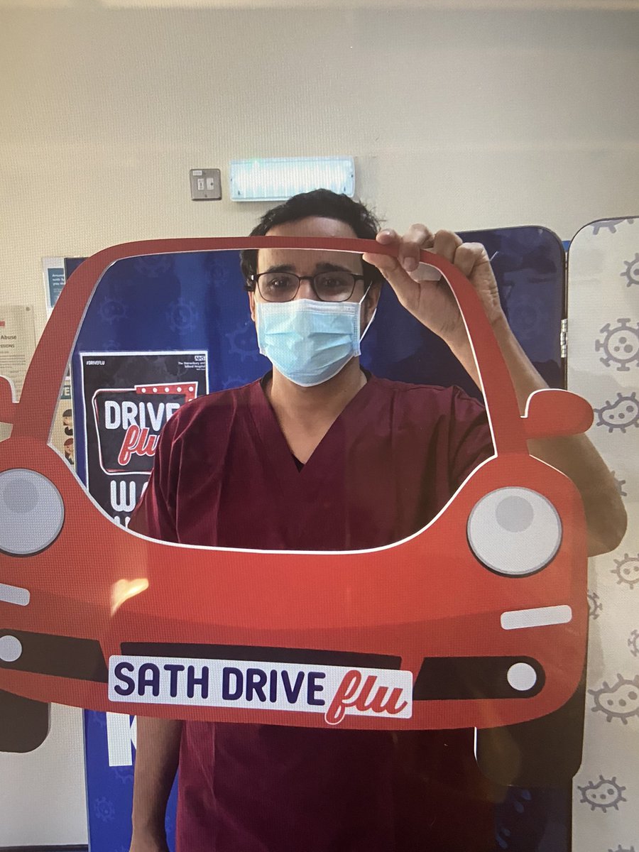 More staff protecting themselves from the flu #driveflu <a href="/sathNHS/">SaTH</a> 🚗💉🥤😷