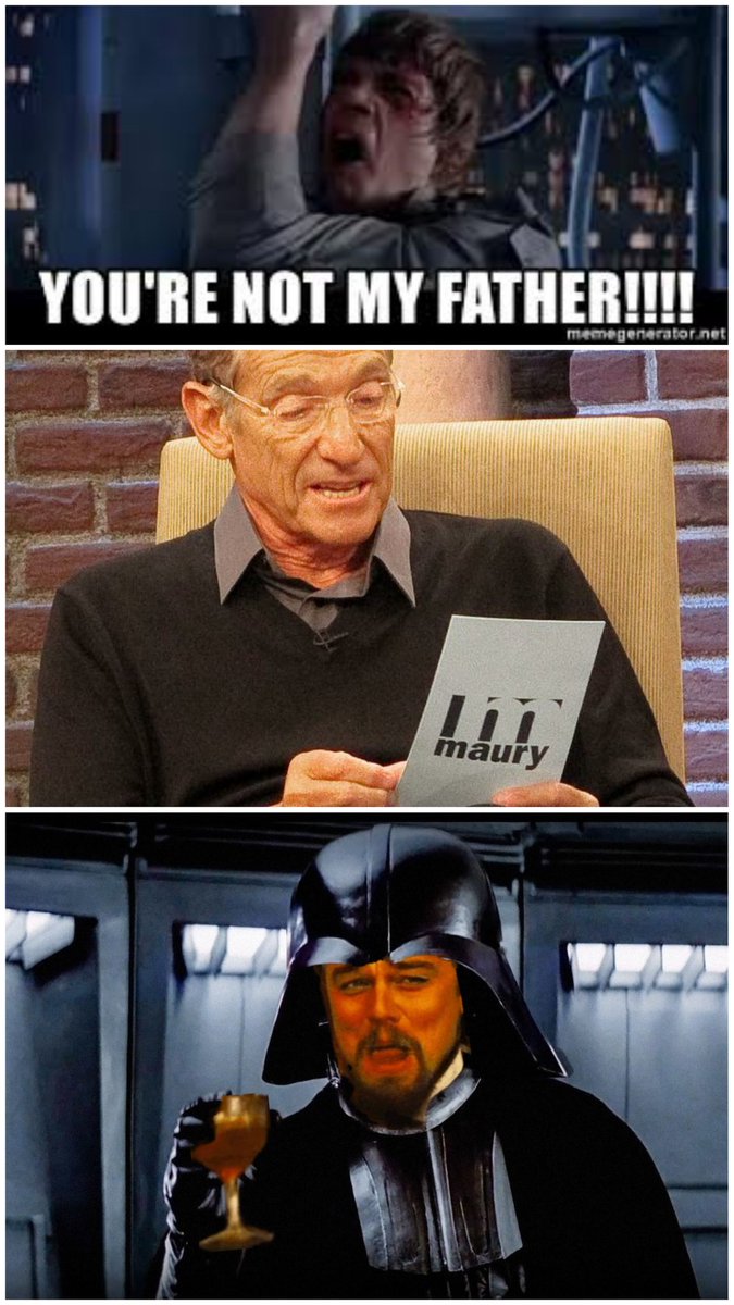 TODAY ON MAURY: YOU'RE NOT MY FATHER!
#dicapriomeme #darthvader #maury #starwars #lukeskywalker
#dicaprio