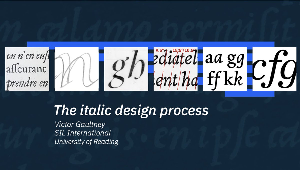 jvgtype's tweet image. Join us at 13:00 GMT tomorrow (Thursday) @ATypI for a 20m presentation and 40m discussion on the italic design process. Bring your questions and ideas. Hoping to start a wider global discussion in months/years to come.