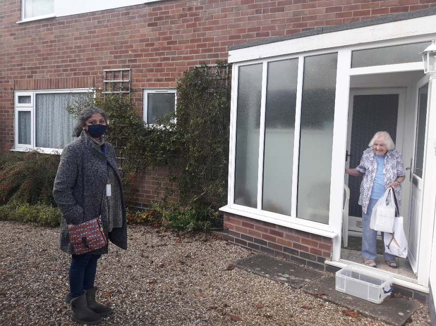 A member of our Oakham social group receiving an afternoon tea.