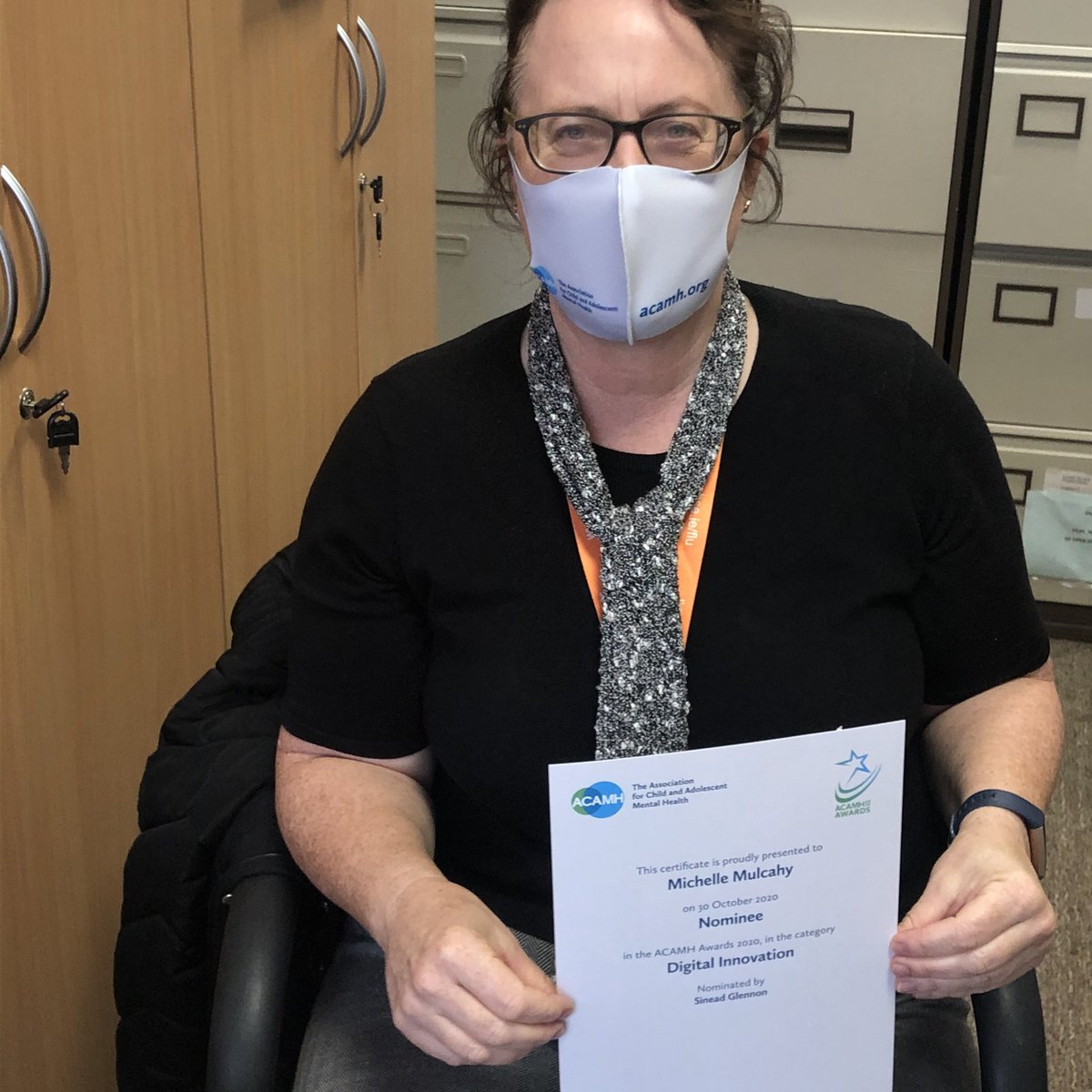 Michell35919813's tweet photo. Delighted to recieve nomination on behalf of the @CamhsID team from @acamh for #digitalinovation Looking forward to awards on Friday https://t.co/zhyJccgfDn