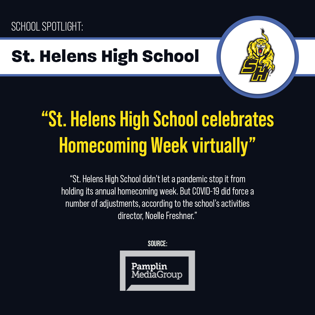 Congratulations to St. Helens High School for recently being featured in the news for their efforts to keep the spirit of homecoming alive, even virtually. #oascleaders #actservelead