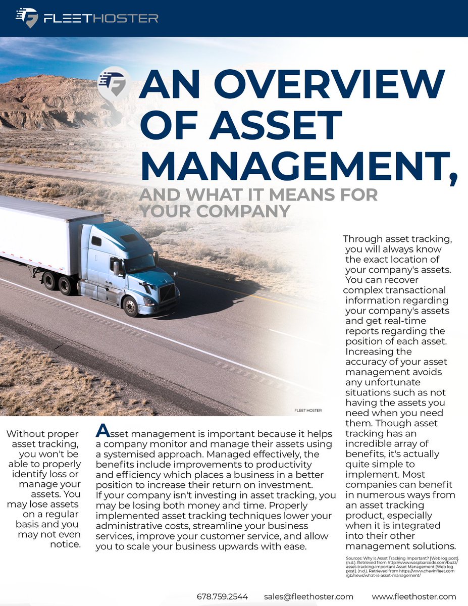 FleetHoster's tweet image. The world of asset management is ever-changing. Read the latest #FHBlog to discover just what proper asset management can do for your company.
#assetmanagement #fleetmanagement #telematics #fleethoster