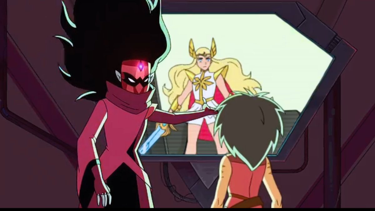 Season 1"pathetic you're still trying to         protect her" 6: With the implication of several months passing.Catra still tries to keep She-Ra's identity a secret from the Horde.