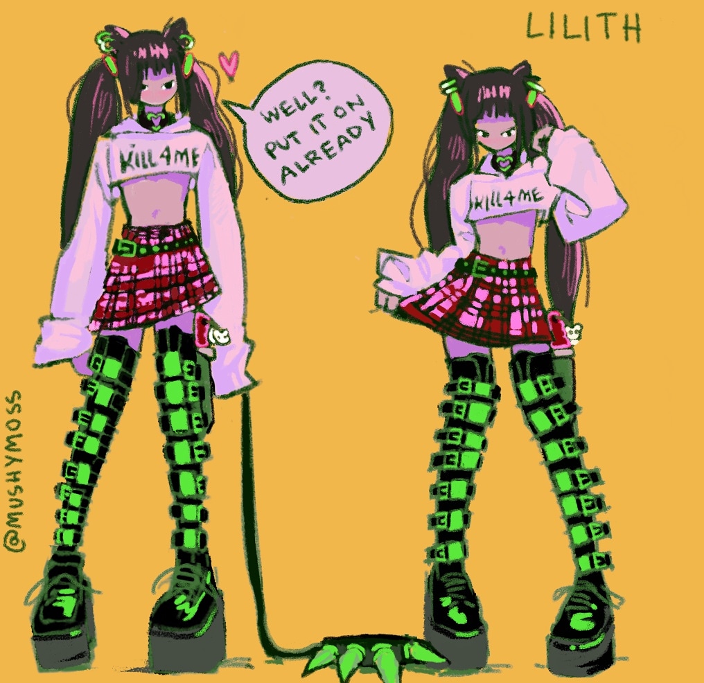 Finished Lilith refs I was originally making it normal colors and then I got bored lol 