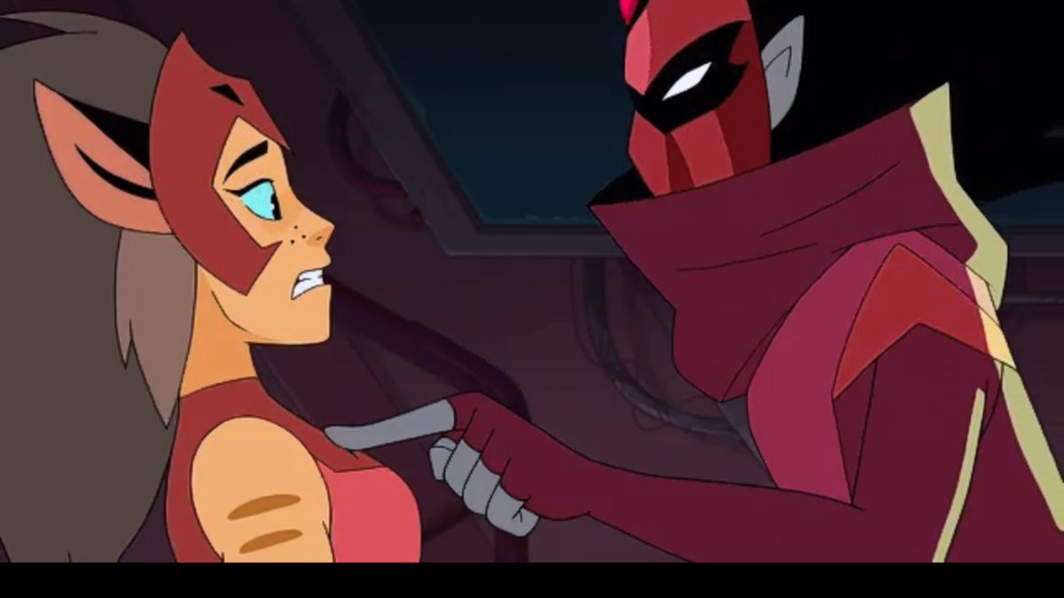 Season 1"pathetic you're still trying to         protect her" 6: With the implication of several months passing.Catra still tries to keep She-Ra's identity a secret from the Horde.