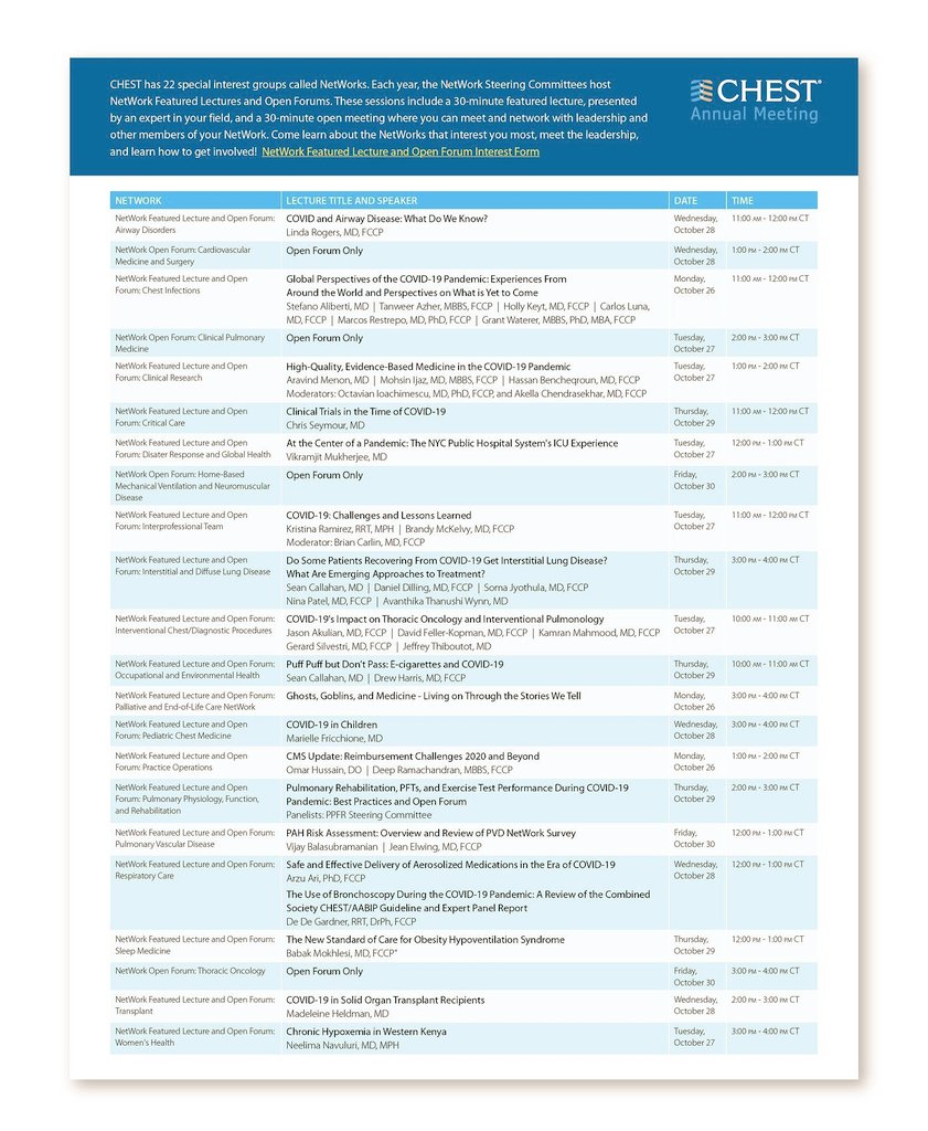 d3_gardner's tweet photo. Get reading for the @accpchest
#CHESTRESPCARE
#Chest2020
Respiratory care network Featured Lectures
@ArzuAri
@DavidLVinesRRT
@donnatanner815
@NBRC_tweets
@JBradyScott https://t.co/wOtOHHvOIA