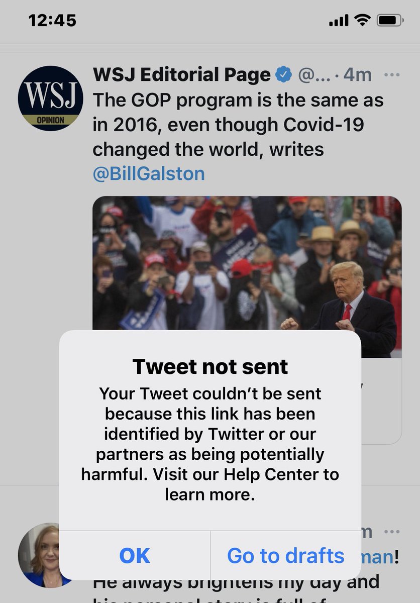 Twitter is still censoring this NYPost story: “Emails reveal how Hunter Biden tried to cash in big on behalf of family with Chinese firm.” You cannot share the link. Note to Jack Dorsey: Lying to Congress is illegal.