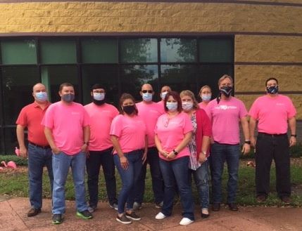 RobinsMorton's tweet photo. It's #BreastCancerAwarenessMonth and our team members wore pink to raise awareness, remember those we have lost, and celebrate the survivors. Thank you to our projects and offices for advocating awareness of this disease that affects so many! #givingwithpurpose #PinkOut2020 https://t.co/68VYFwi6Sk