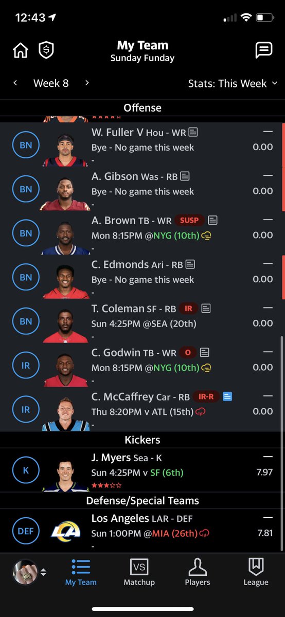 DaddyChark's tweet photo. @MattFtheOracle @SigmundBloom I traded aj brown brown for Lamar Jackson, had cam before, did I win the trade on paper based on roster construction? https://t.co/EhuxagsnWu