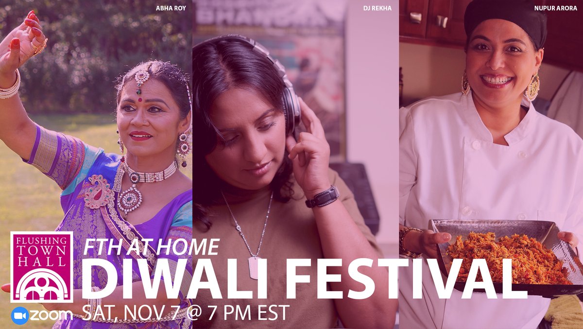 FlushingTwnHall's tweet photo. Donate to support our #Diwali festival on November 7 and receive some fantastic gifts like an Indian Vegan cookbook by @Queens_Curry, a virtual Indian dance class, or even a dance party with @djrekha. https://t.co/Xeg6eyUo3z #FTHatHome https://t.co/qTF6qizFdG
