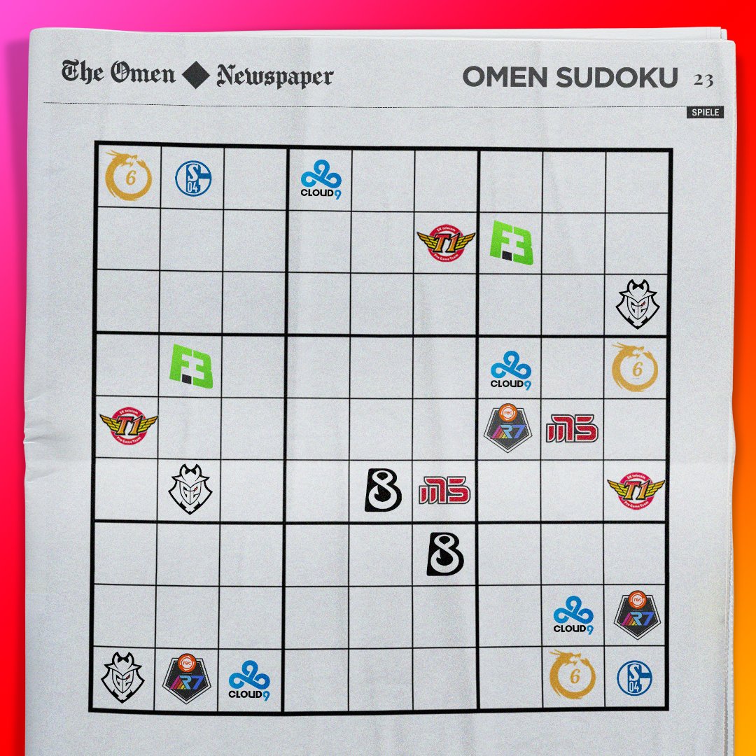OMEN Sudoku mit Esports Teams