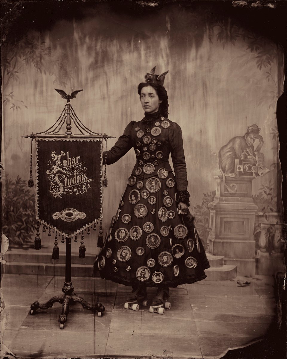 Jewseum's tweet image. Looking for last-minute #Halloween inspiration? Check out the mysterious exhibition "Predicting the Past: Zohar Studios, The Lost Years" and encounter the story of a nineteenth-century photographer, his intriguing clientele, and a collection of uncanny images. #OnViewNow 👻 🎃