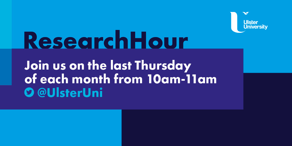 Join us for #ResearchHour tomorrow morning, 10-11am.

This month's theme is the future of healthcare and we will be showcasing <a href="/UlsterUni/">Ulster University</a> research into nanotechnology, AI, wearable technologies, vitamin D and dementia.

#WeAreUU
