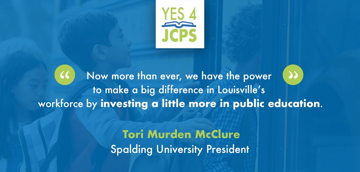 📣 Yes 4 JCPS Endorsement: <a href="/SpaldingU/">Spalding University</a> President <a href="/toriposu/">Tori Murden McClure</a> endorses the #Yes4JCPS campaign an investment in <a href="/JCPSKY/">JCPS</a> is an investment in our future workforce.

Flip your ballot and vote YES 4 JCPS ✅
