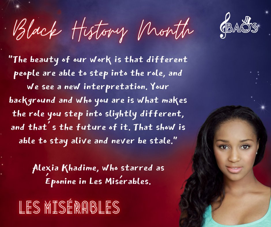 BAOSmusicals's tweet photo. Celebrating Alexia Khadime #BlackHistoryMonth https://t.co/uq7jJl46cg