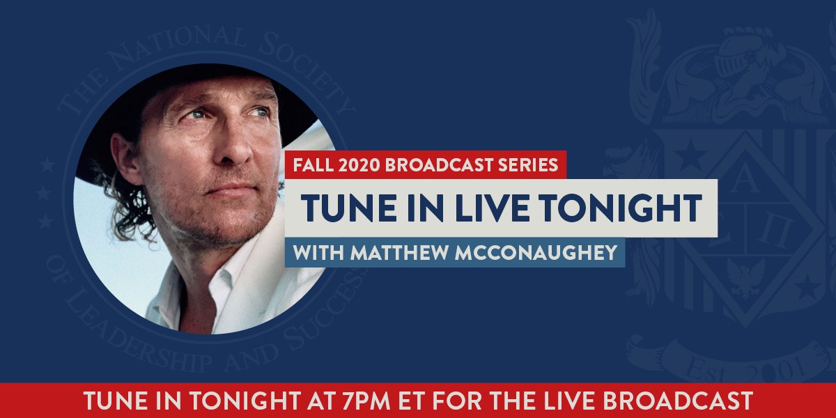 theNSLS's tweet image. 📣  Alright, Alright, Alright. Who's ready for @McConaughey LIVE tonight? #theNSLS