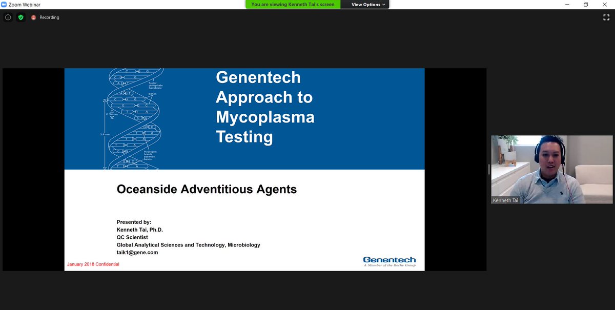 SAEMGPharma's tweet photo. SMi Group commence the afternoon session at Pharmaceutical Microbiology East Coast starts with Mycoplasma Testing: Past, Current, and Future State with Dr Kenneth Tai, QC Scientist at Genentech
#SMiPharmaMicroEC #genentech #mycoplasma #mycoplasmatesting #cellbased https://t.co/GYWJcaZ5yp