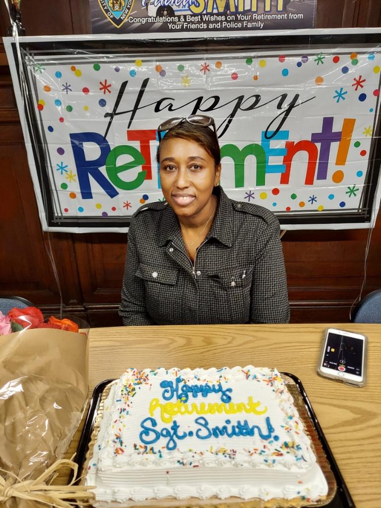 NYPD78Pct's tweet photo. Happy retirement to Sgt. Smith. Thank you for 22yrs of service. #Retirement2020 https://t.co/uyyFWze5B2