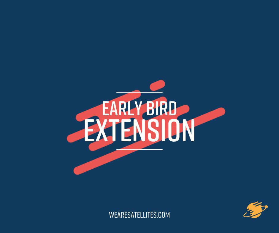 That’s right - we’re extending our early bird ticket rate!  We’re hoping that this flexibility will give youth groups a little more time to make plans to join us at Satellites in August 2021, given that 2020 has been so full of uncertainty for lots of us. #wearesatellites