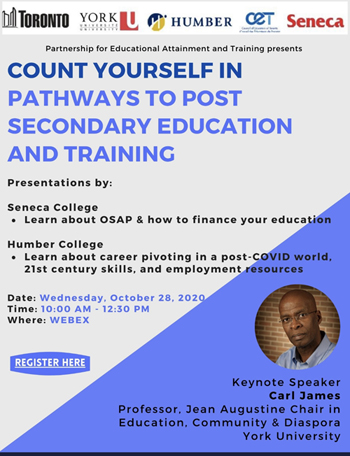 CouncilofEd's tweet photo. Another successful P.E.A.T event! Thank you to all our guests, hosts and key note speaker Carl James for an informative and exciting session. #postsecondaryispossible https://t.co/eAVsZrm4AZ