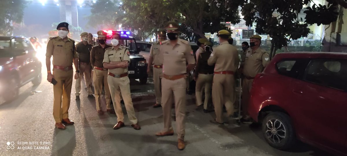 Foot petroling by DCP Sir, ACP Sir ,SHO Bisrakh with Swaym Siddha at Gaur City 1 &amp; Gaur City 2.