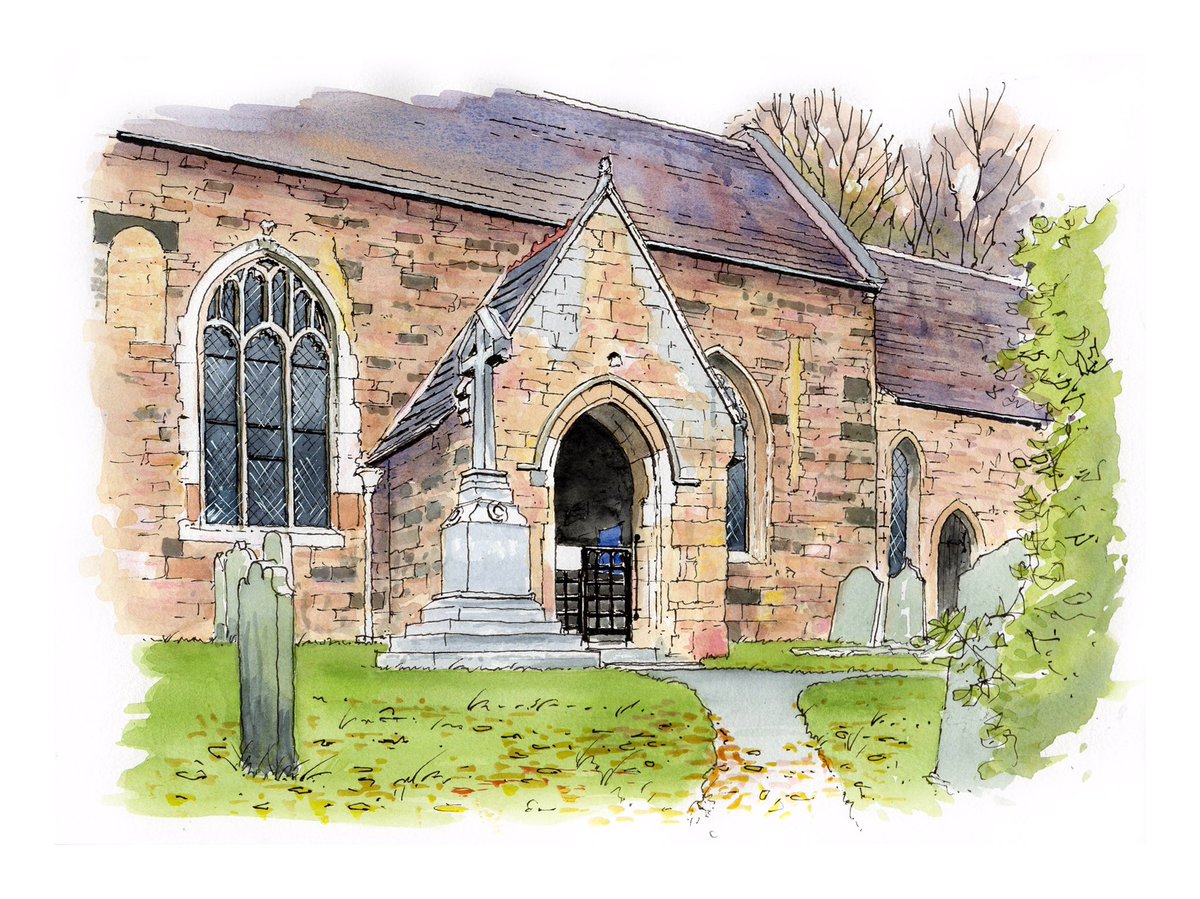 A sketch of the entrance porch of the Church of All Saints at Ledsham - Dated late seventh century Anglo-Saxon its the oldest church and the oldest building standing in West Yorkshire  <a href="/NatChurchTrust/">National Churches Trust</a> @SPAB1877 <a href="/CofE_Churchcare/">ChurchCare</a> <a href="/churchcare/">Derick Sharron</a> <a href="/EnglishHeritage/">English Heritage</a> <a href="/churchofengland/">The Church of England</a>