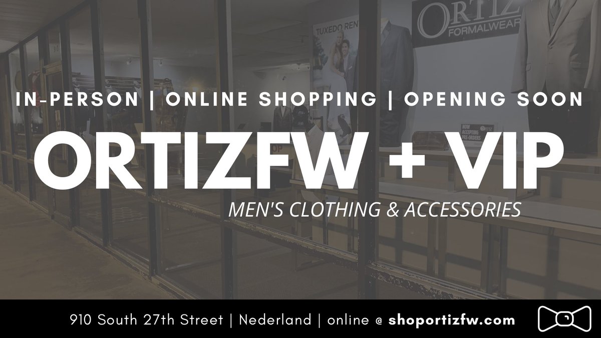 Be on the lookout for a special in person + online shopping announcement! We can’t wait to bring your favorite men’s clothing and accessories right to your door. 

Be the first to know about our launch, new styles and promotions by clicking, shoportizfw.com