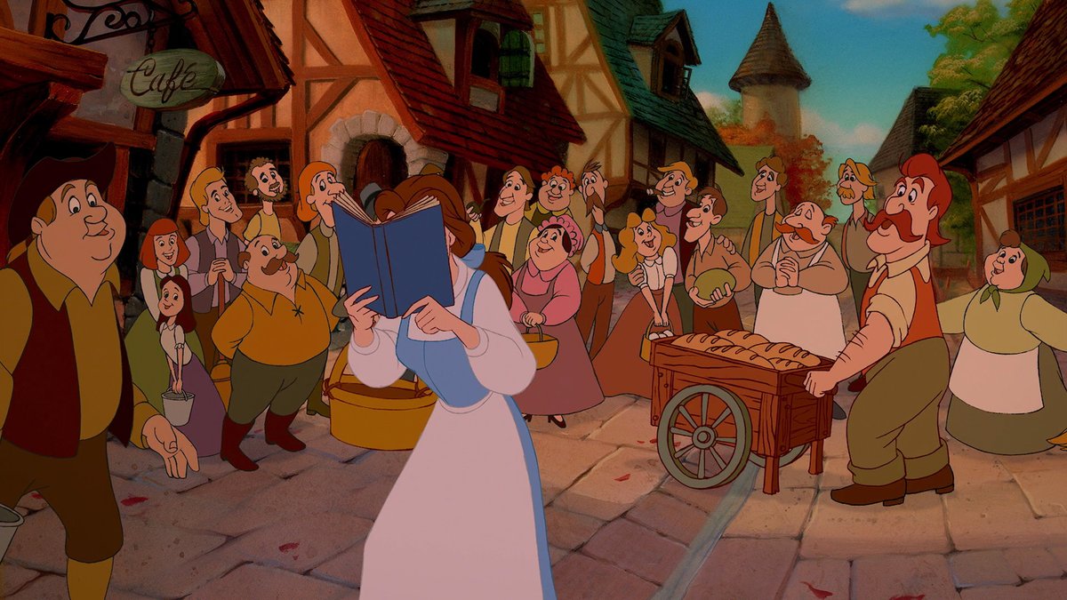 I’m sure others have alluded to this, but the song sequence parallels the opening scenes of BEAUTY AND THE BEAST decades later. Compared to Ichabod, seen through awe and intrigue by the Sleepy Hollow crowd, the townspeople of France mock and ridicule Belle in the latter film.