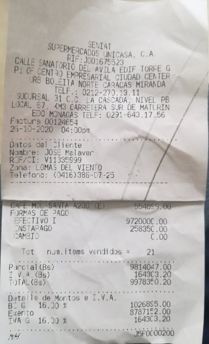 JEMALAVER's tweet photo. @sundde_ve @EneidaLayaPsuv @unicasaoficialpública por está vía Denunció, el día Lunes 26/10 procedí a realizar una compra de Alimentos, en la tienda ubicada en la cascada M@turin, dicha compra en Divisas (Euro), fue recibida a una tasa de 486.000, muy inferior al BCV de 547.556. https://t.co/SG0aYBLMZz