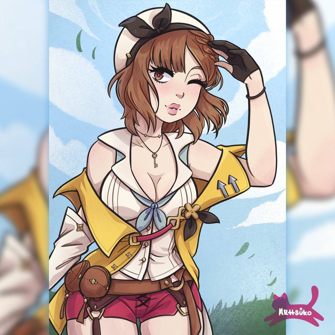 arttsuko's tweet photo. No inktober today but here is my contest entry for @KoeiTecmoUS #Ryza2Contest which I was in a mad dash to finish in time for their deadline. ✍️
#KTFamily #AtelierRyza #AtelierRyza2 https://t.co/PO6pzwsG6X
