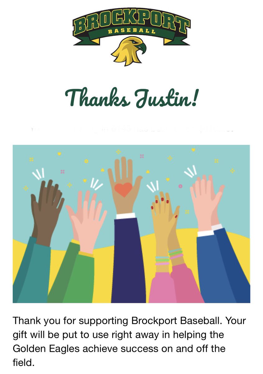 superbeach23's tweet photo. Made my donation to ⁦@BportBaseball⁩ ⁦@brockportalumni⁩ ⁦@BportAthletics⁩ this will enhance our program and help the student-athletes have as good of an experience as possible! #MaskUp #grateful https://t.co/5mVABG4iBi