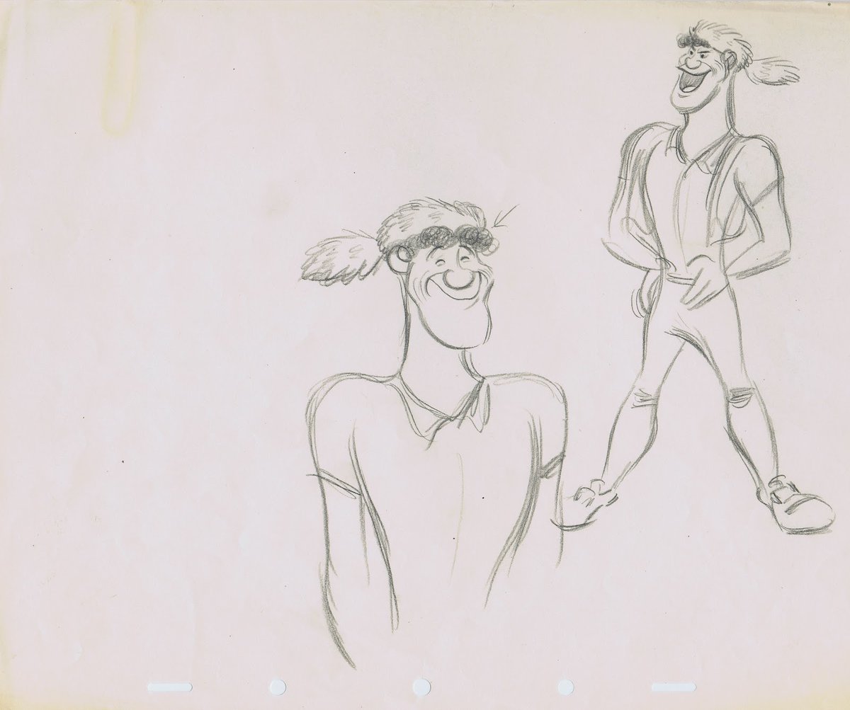 Early concept sketches of Brom Bones, drawn by Ward Kimball (via Andreas Deja).