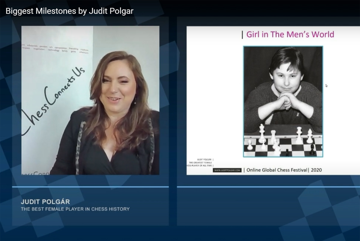 ChessConnectsUs's tweet photo. This lecture was part of the 6th Global Chess Festival.

Master class by Judit, who looks as highlights of her career. She shares stories, looks at key moments, and shows positions from her games where she had to make crucial decisions.

https://t.co/mUqXDVwkCi

#ChessConnectsUs https://t.co/cU67RKznp9