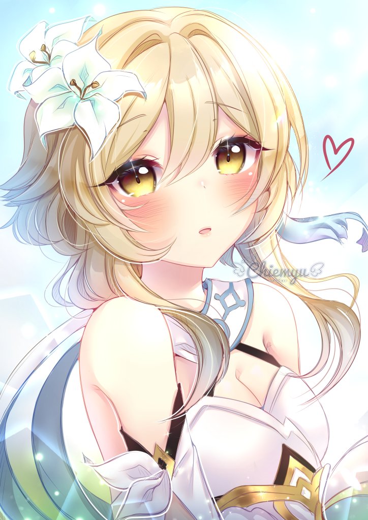 chiemyu_moved's tweet photo. Can we please talk about how beautiful the female traveler's design is?? ///u/// 

#GenshinImpact  #原神 #Lumine https://t.co/sv2OzEJe5D