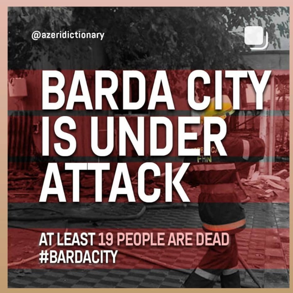 #PrayForBarda 
#KarabakhisAzerbaijan 
#dontbesilentforBarda 
#Armeniaattackscivilians 
#ArmeniaKillsChildren 
#Azerbaijan 🇦🇿🇦🇿🇦🇿