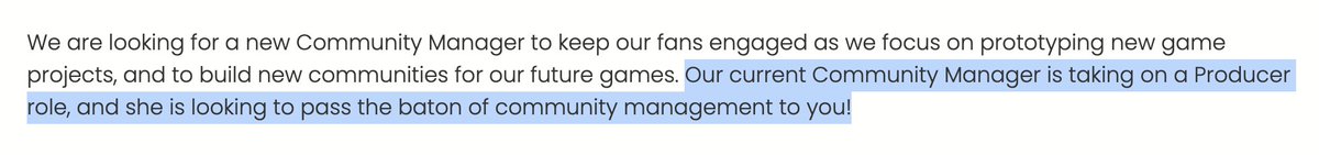 Why is the role open? As a backfill. Not for someone who left the company, but for someone who moved into another role at the company (promoting from within). This signals as an attractive job as it has proven to lead to more opportunities. Bonus: "She".