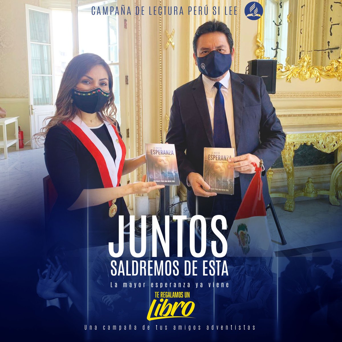 Srta. <a href="/Leslye_Lazo/">Leslye Lazo</a>  Congresista de la República es visitada por la comitiva de #ImpactoEsperanza2020 y recibe el libro #LaMayorEsperanza, porque #JuntosSaldremosDeEsta.